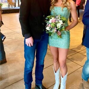 Green Sequin Mini Dress Lucy in the Sky small worn once